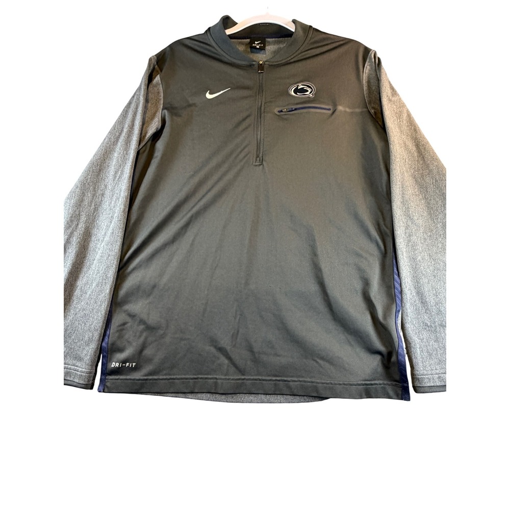 Nike Penn State Nittany Lions Dri-FIT Gray Quarter Zip Pullover Mens Medium